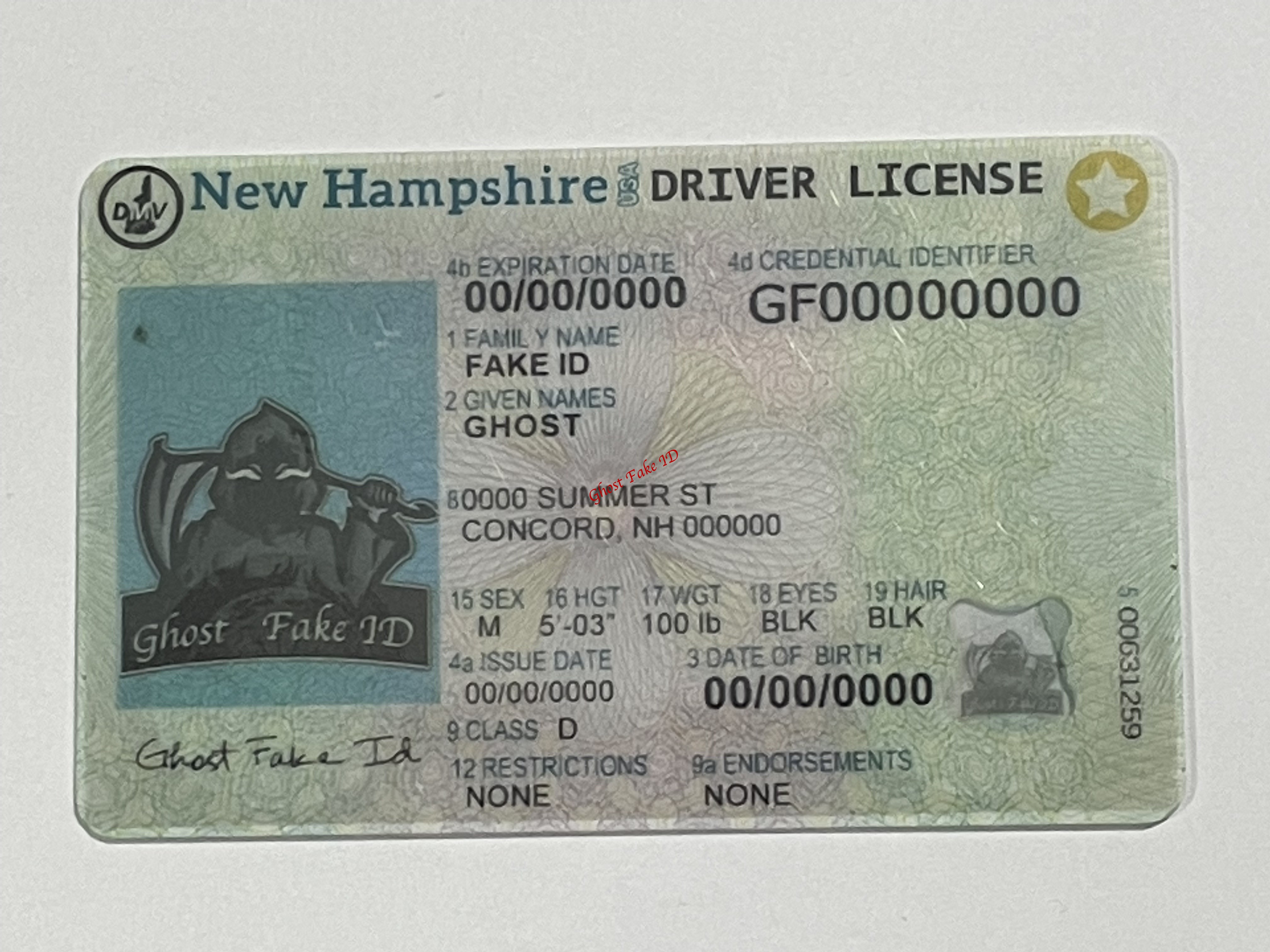 New Hampshire - Scanable fake id