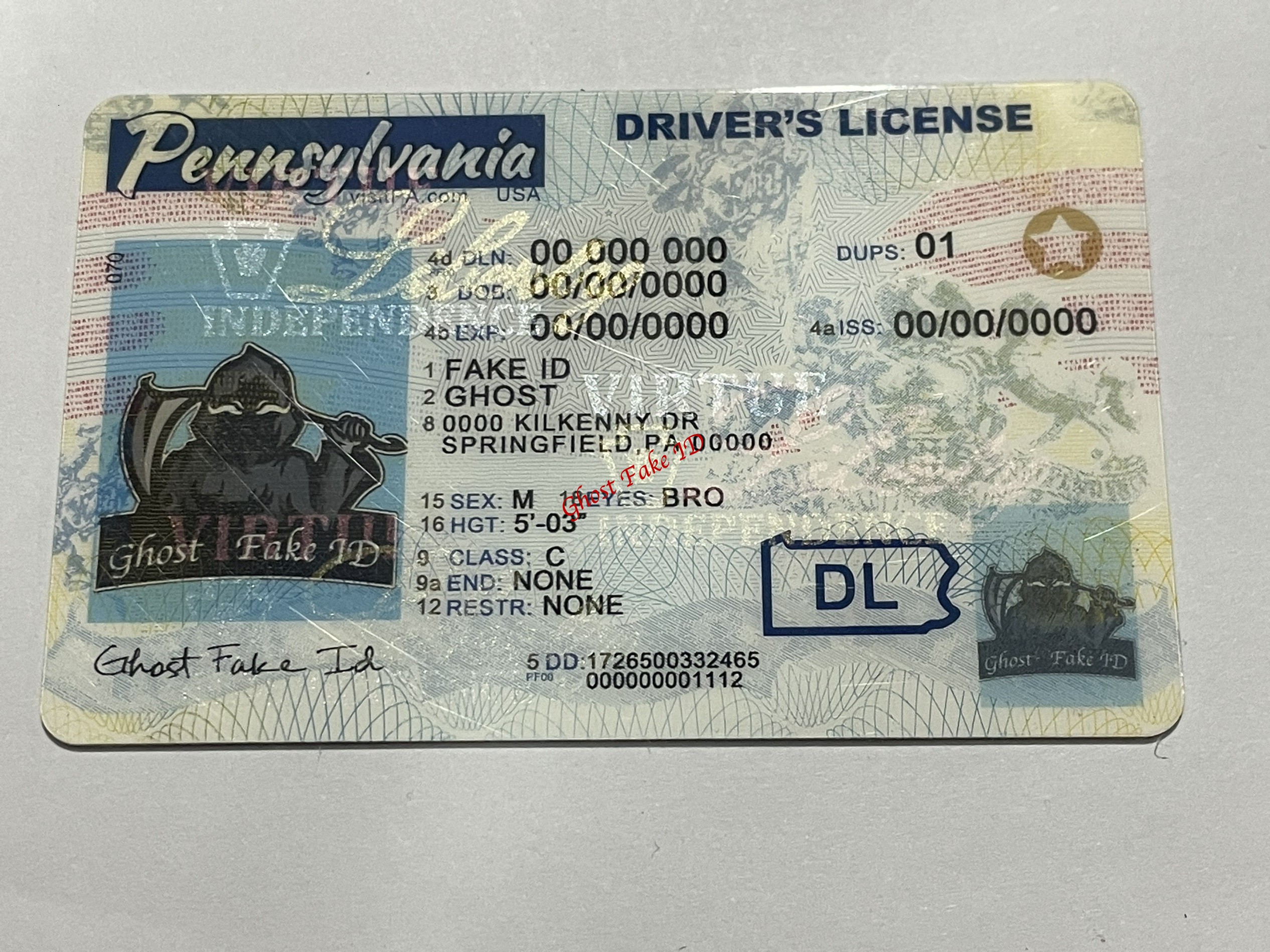 Pennsylvania - Scanable fake id