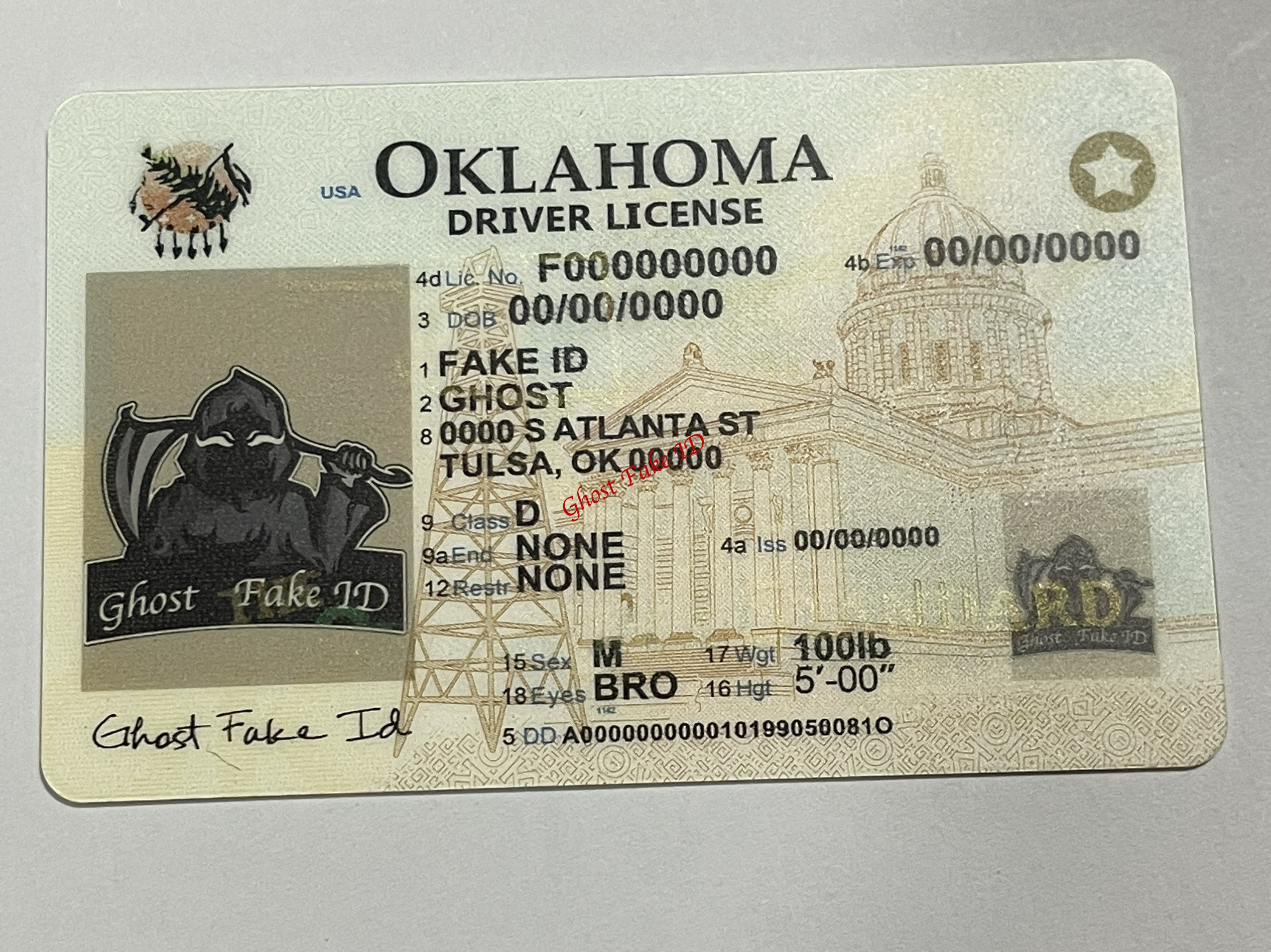 Oklahoma - Scanable fake id