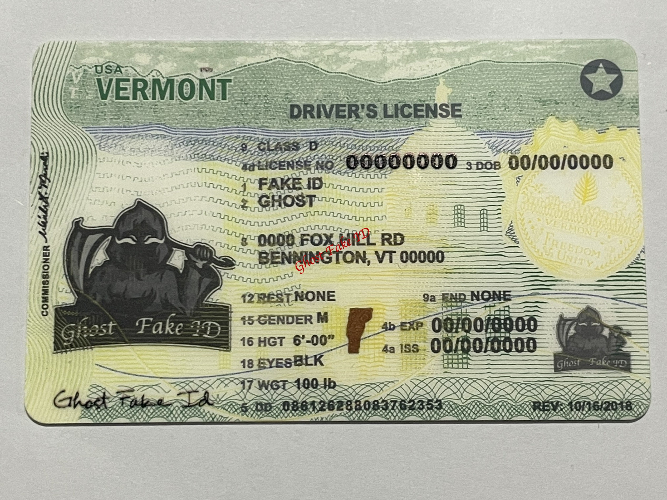 Vermont - Scanable fake id