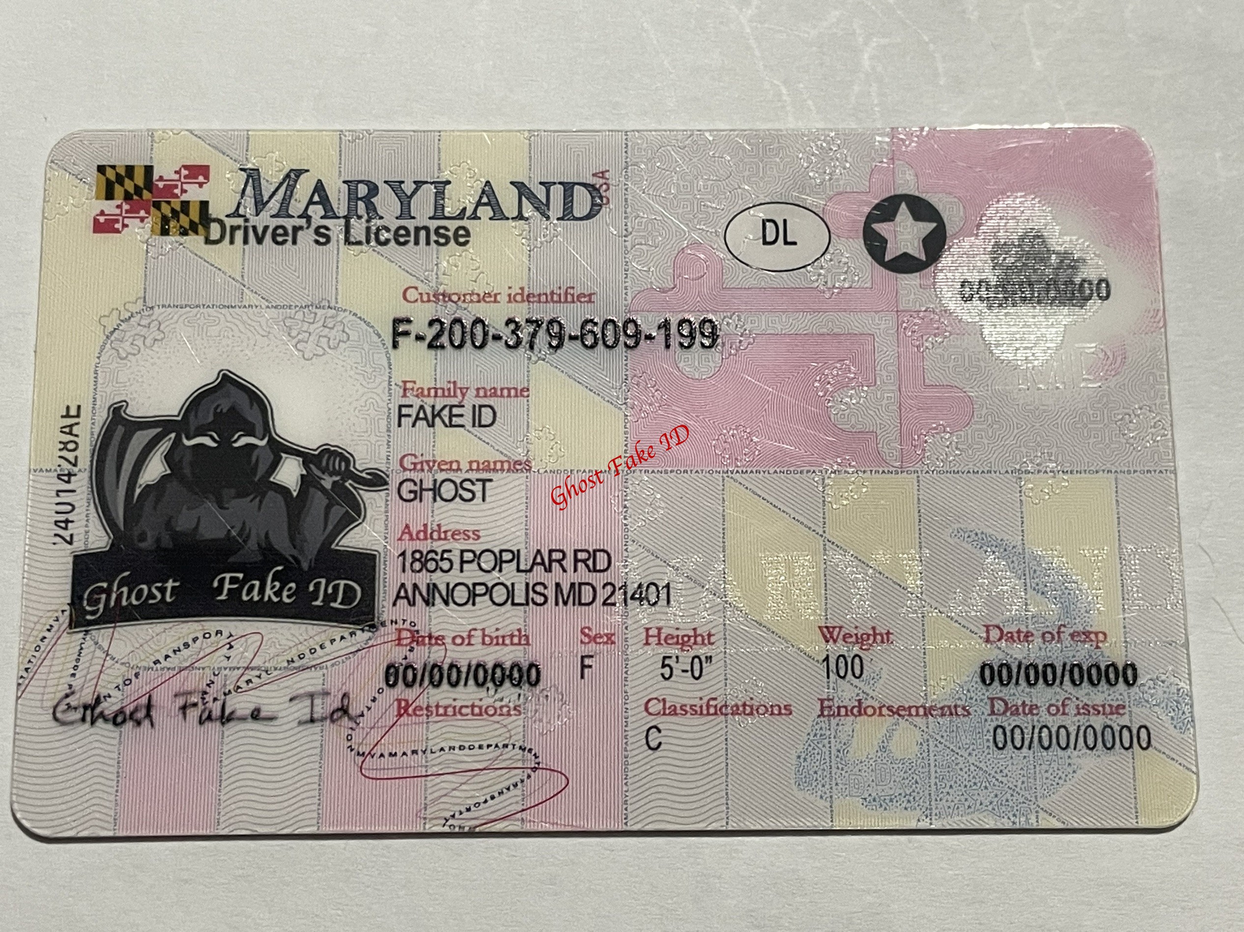 Maryland - Scanable fake id
