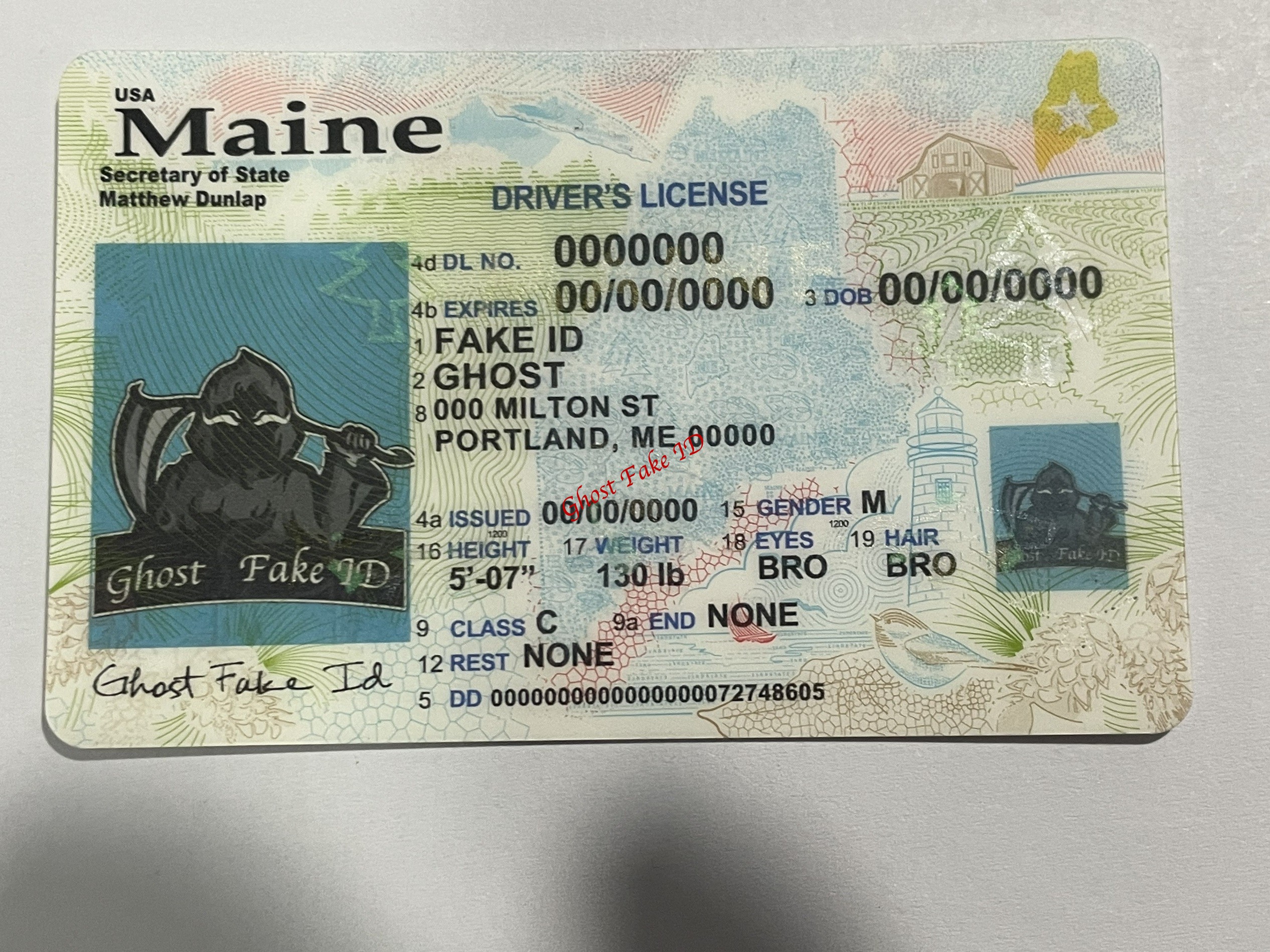 Maine - Scanable fake id